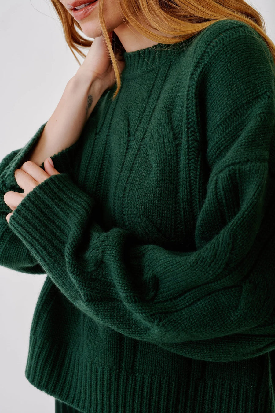 SABLYN TRISTAN CREWNECK PULLOVER - HUNTER GREEN