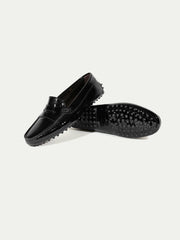 AURELIEN PATENT DRIVING SHOES - BLACK