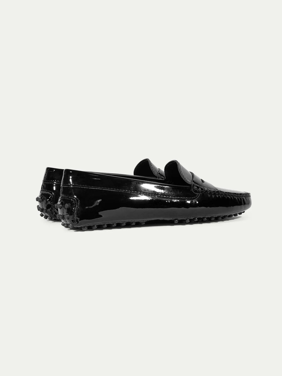AURELIEN PATENT DRIVING SHOES - BLACK