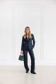 Diane Firsten Plaid Jacket in Green & Navy