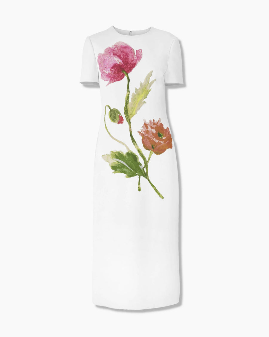 CAROLINA HERRERA MIDI DRESS - WHITE MULTI