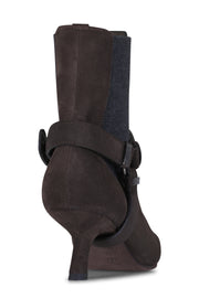BRUNELLO CUCINELLI CITY HEEL ANKLE BOOT W/ BUCKLE - ESPRESSO