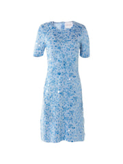 CAROLINA HERRERA LUREX MINI DRESS WITH PAILLETTES - CLOUDY BLUE