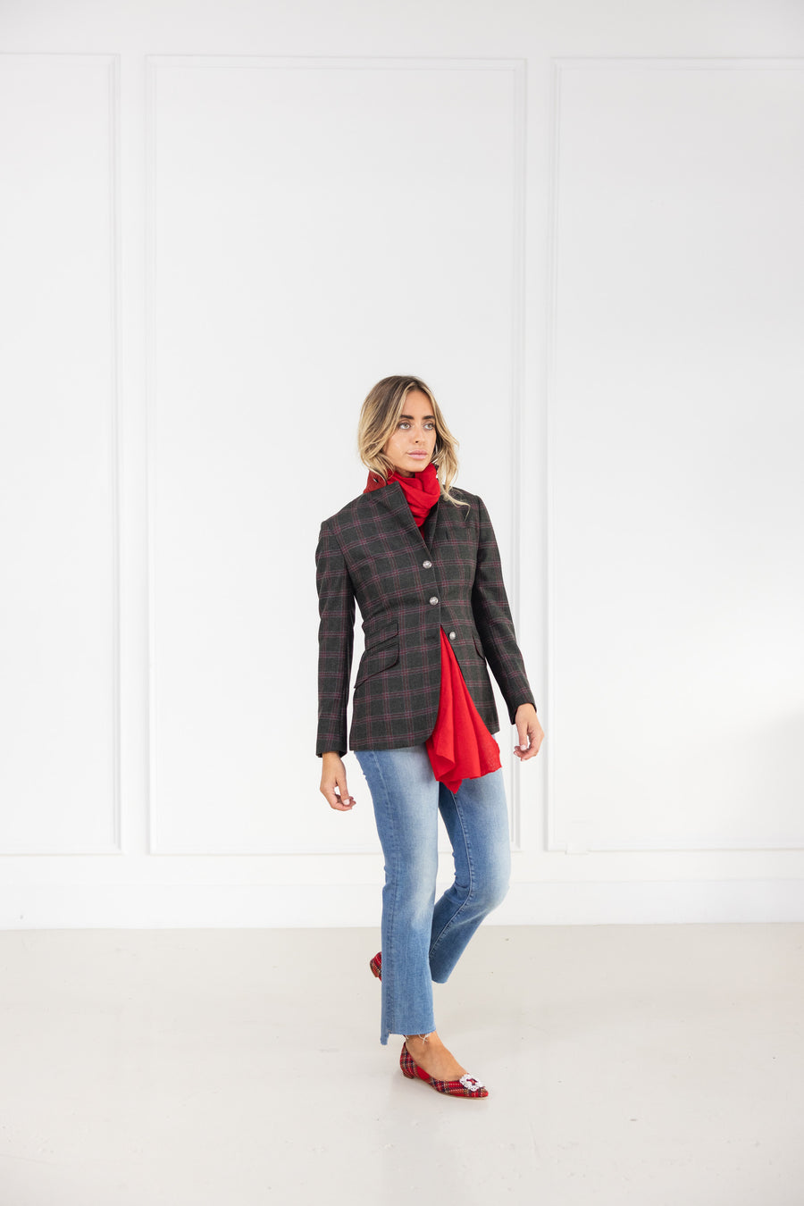 Diane Firsten Windowpane Cashmere Jacket