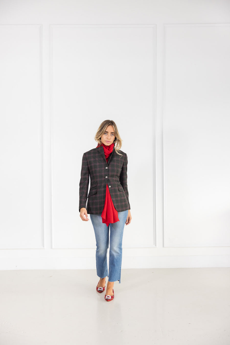 Diane Firsten Windowpane Cashmere Jacket