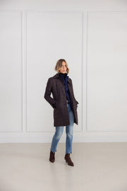 Diane Firsten Wool Cashmere Windowpane Country Coat