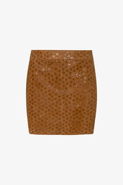 SPRWMN MARCELA SKIRT - COGNAC FLOWER